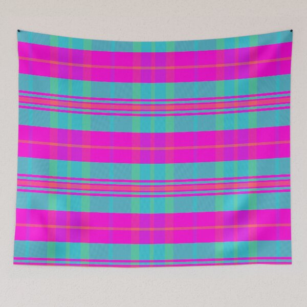 Item preview, Neon Aesthetic Arable 2 Hand Drawn Textured Plaid Pattern designed and sold by GenAumonier.