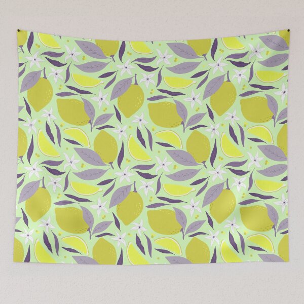 Item preview, Lemons and Leaves Pattern designed and sold by GrousyGirl.