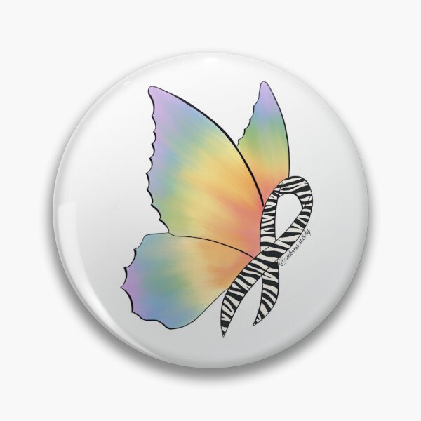 Item preview, Zebra ribbon butterfly (pride) designed and sold by SicknessSociety.