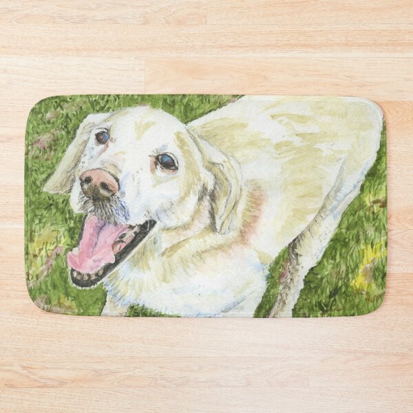 Item preview, Labrador Retriever playing on the grass designed and sold by LymphomaLass.