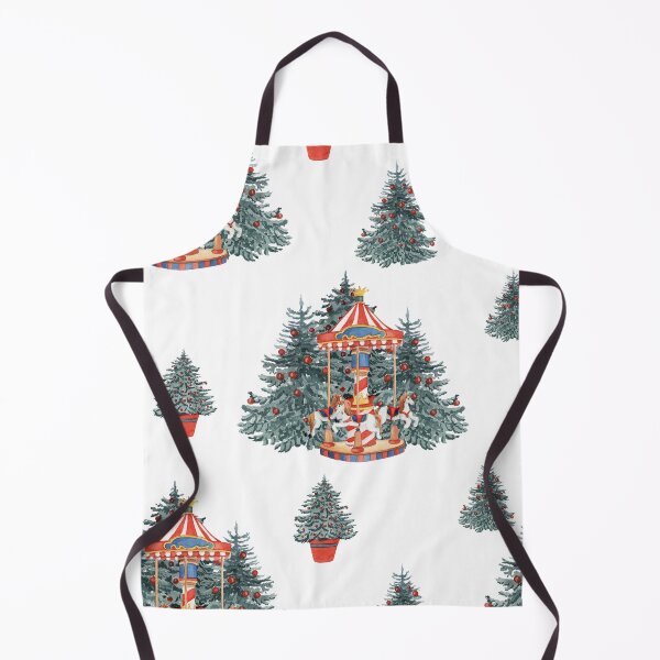 Item preview, Christmas Trees and Carousels Watercolor Pattern designed and sold by sweetbelle.