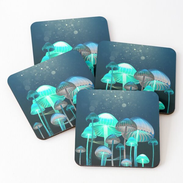 Item preview, Glowing mushroom forest designed and sold by jellysquidart.