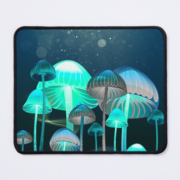 Item preview, Glowing mushroom forest designed and sold by jellysquidart.