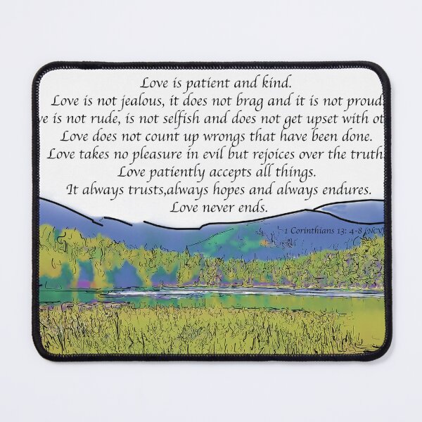 Item preview, Love Is Patient: Mountain Lake In Watercolor designed and sold by KirtTisdale.