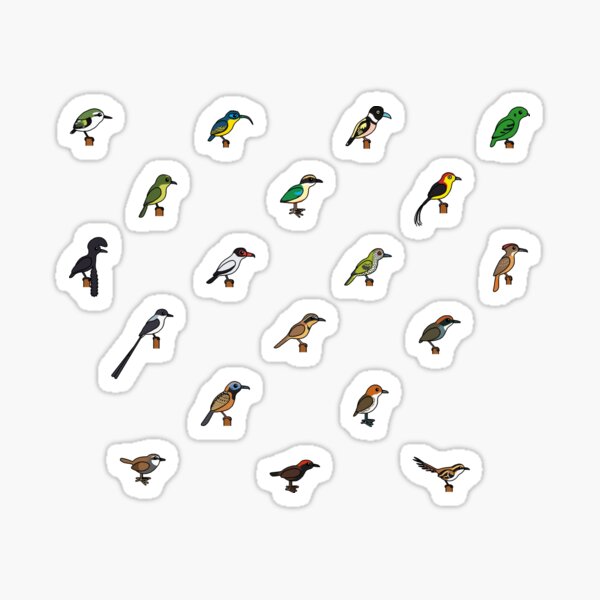 Bird Icon Pack 7 - Tyrant Flycatchers, Antbirds, and Friends Sticker