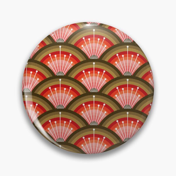 Item preview, Stellar Seigaiha Wave – Crimson & Teak designed and sold by Cat Coquillette.