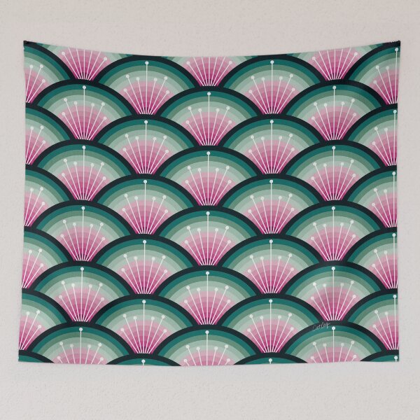 Item preview, Stellar Seigaiha Wave – Mint & Blush designed and sold by Cat Coquillette.
