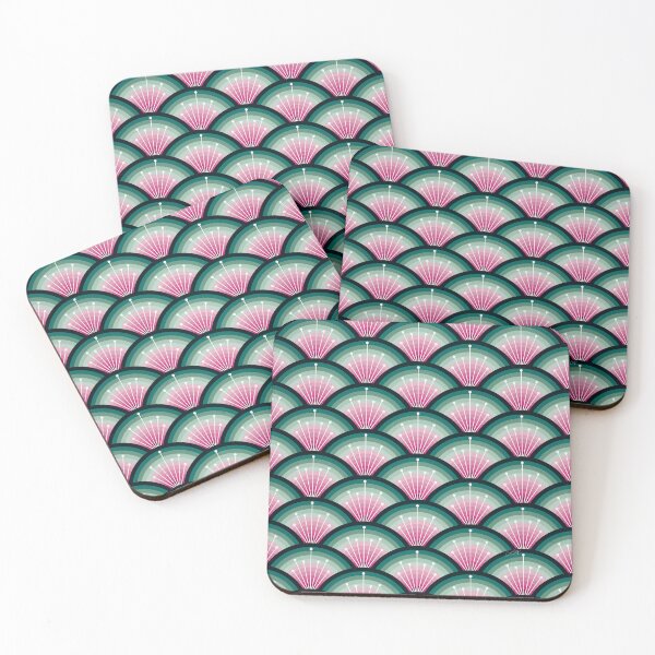 Item preview, Stellar Seigaiha Wave – Mint & Blush designed and sold by Cat Coquillette.