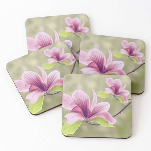 Item preview, Magnolia rosa floreciente designed and sold by Whimsy Pose Illustrations.