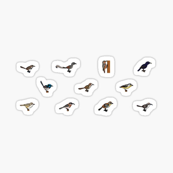 Bird Icon Pack 8 - Lyrebirds, Bowerbirds, and Friends Sticker