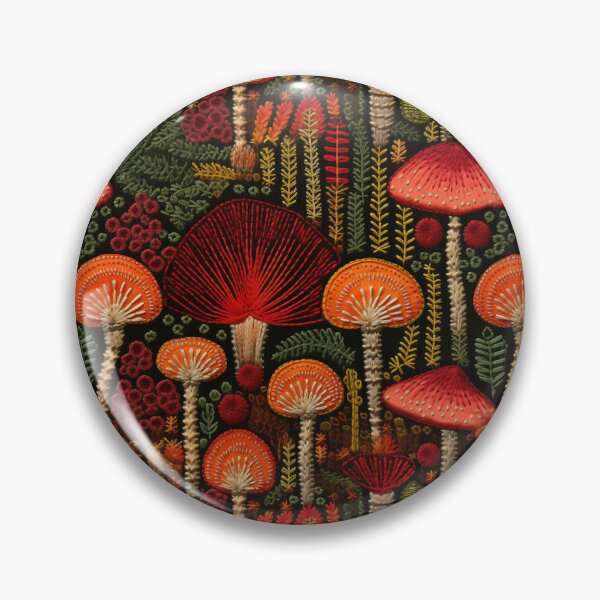 Item preview, Embroidered Mushroom Pattern - Fall Colors designed and sold by StephyCreative.
