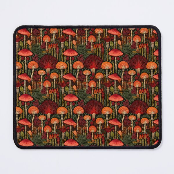 Item preview, Embroidered Mushroom Pattern - Fall Colors designed and sold by StephyCreative.