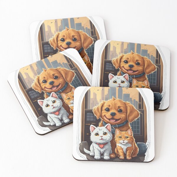 Item preview, cute dog and cats designed and sold by Mo-rx.