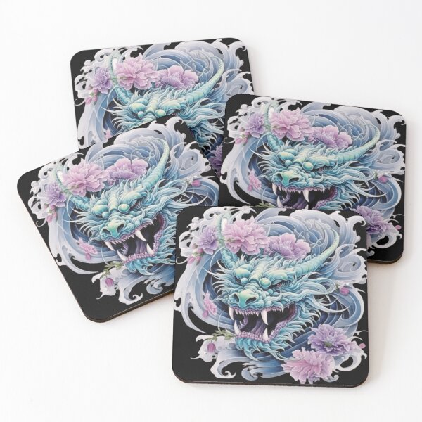 Item preview, Elegance of Dragons: Asiatic dragon in purple and baby blue designed and sold by No-No-Name.