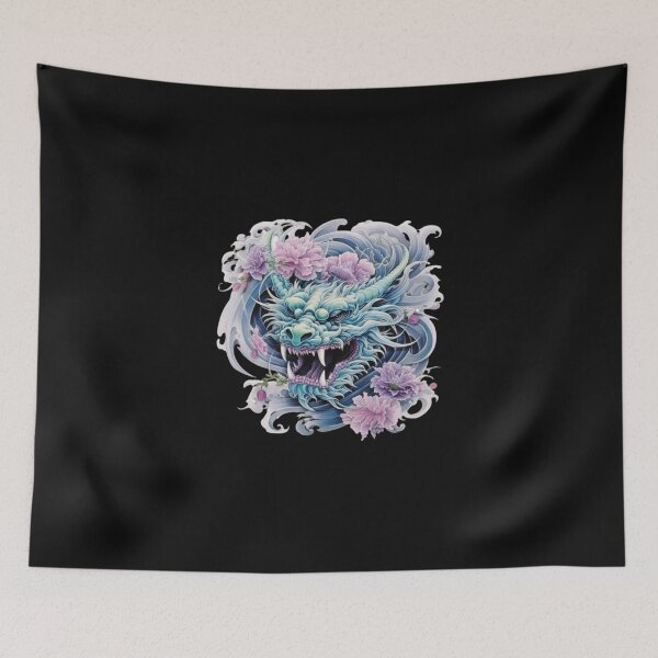 Item preview, Elegance of Dragons: Asiatic dragon in purple and baby blue designed and sold by No-No-Name.