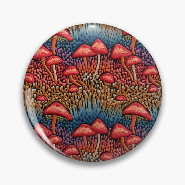 Item preview, Embroidered Mushroom Pattern - Fall Colors designed and sold by StephyCreative.
