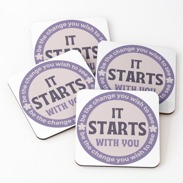 Item preview, It Starts With You Be The Change Design designed and sold by madebyandie.