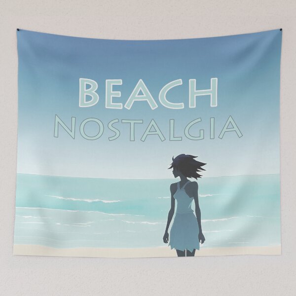 Item preview, Beach Nostalgia Reluctant to Leave Peaceful Ocean Blues - AI Art 5 of 8 designed and sold by Beachy.