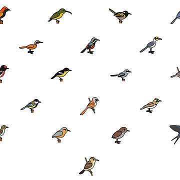 Artwork thumbnail, Bird Icon Pack 11 - Titmice, Larks, Swallows, and Friends by albertonykus