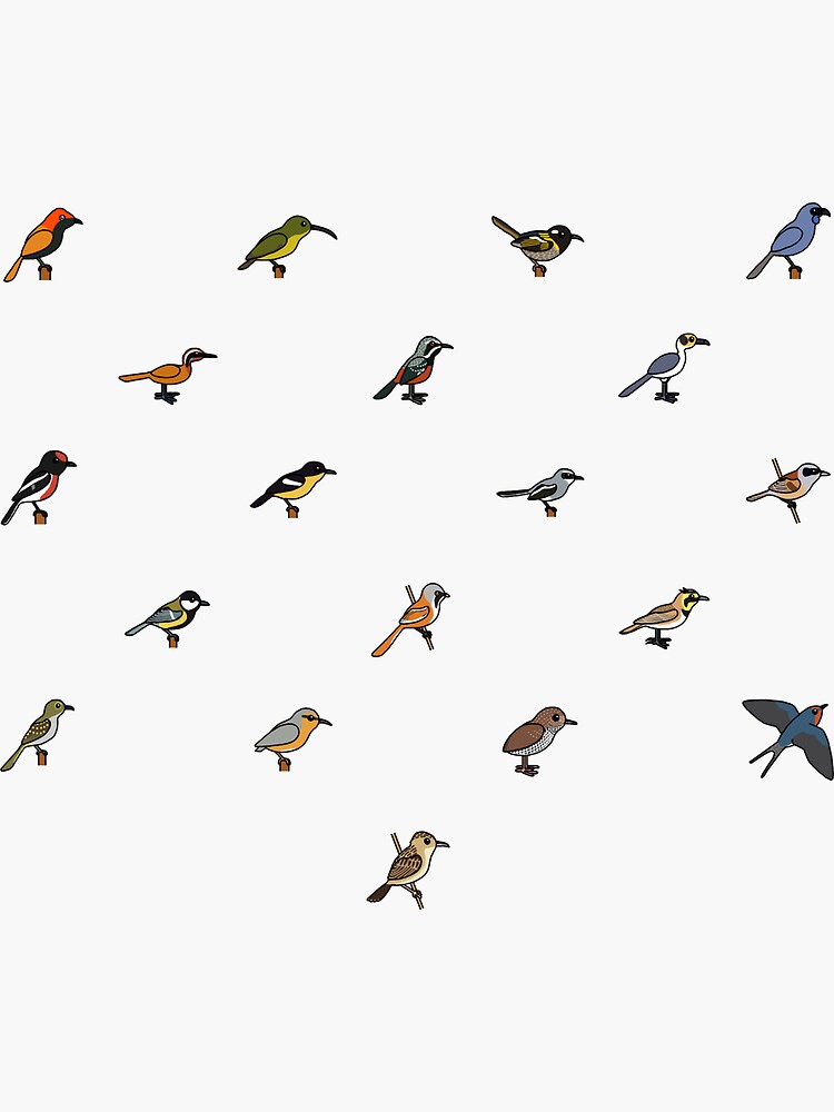 Thumbnail 3 of 3, Sticker, Bird Icon Pack 11 - Titmice, Larks, Swallows, and Friends designed and sold by albertonykus.