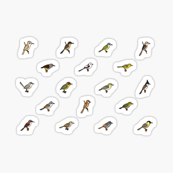 Bird Icon Pack 12 - Warblers, Babblers, and Friends Sticker