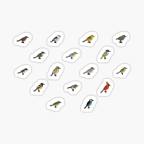 Bird Icon Pack 15 - Cardinals, Tanagers, and Friends Sticker