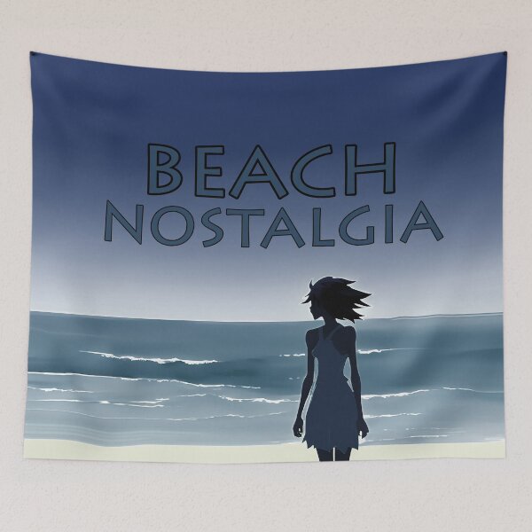 Item preview, Beach Nostalgia Reluctant to Leave Peaceful Ocean Blues - AI Art 7 of 8 designed and sold by Beachy.