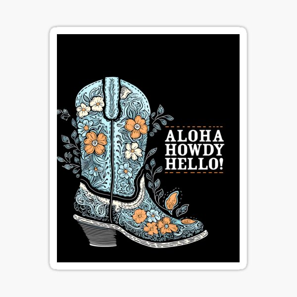 Artikel-Vorschau von Aloha Howdy Hallo Küsten-Cowgirl, designt und verkauft von DesignHausArt.