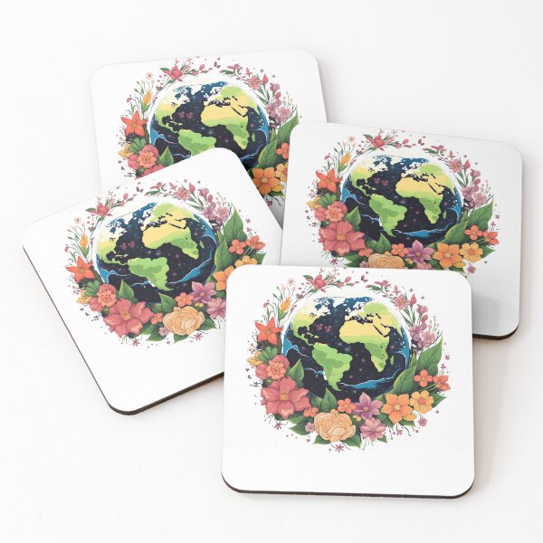 Artikelvorschau, Erde mit Blumen Mutter Natur entworfen und verkauft von ArtFromBeyond.