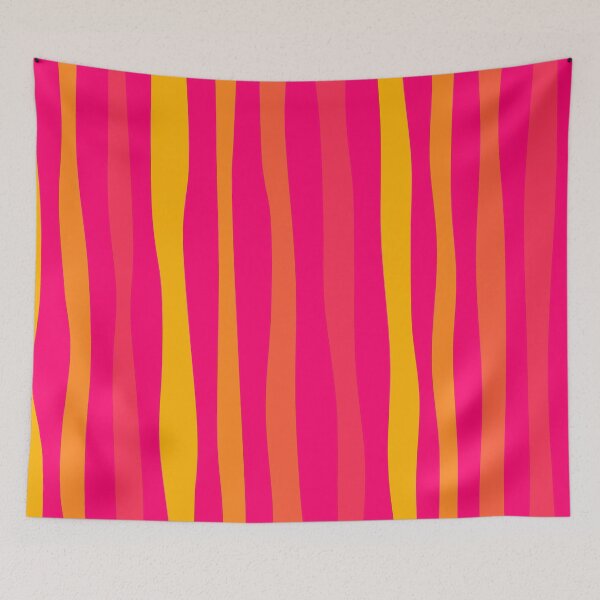 Item preview, Iconic Retro Wavy Striped Pattern in Hot Pink and Orange designed and sold by Deutschic.