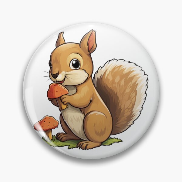 Item preview, Squirrel eating mushrooms designed and sold by Pop-Galore.