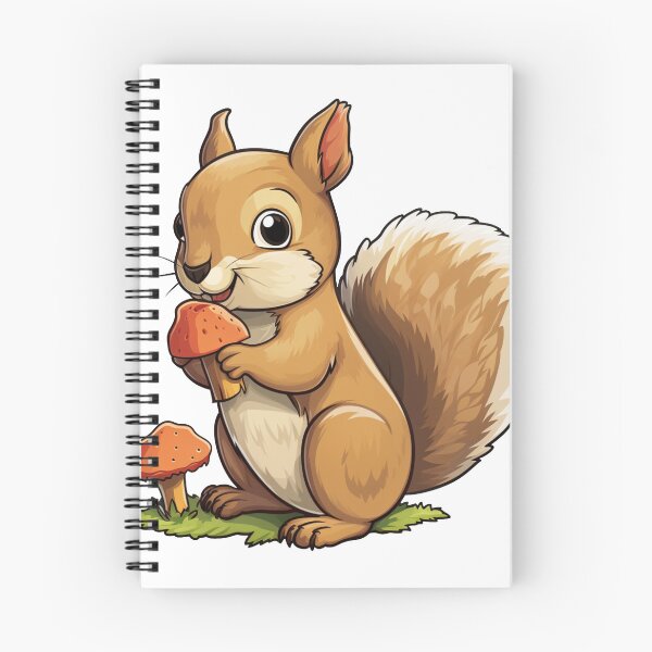 Item preview, Squirrel eating mushrooms designed and sold by Pop-Galore.