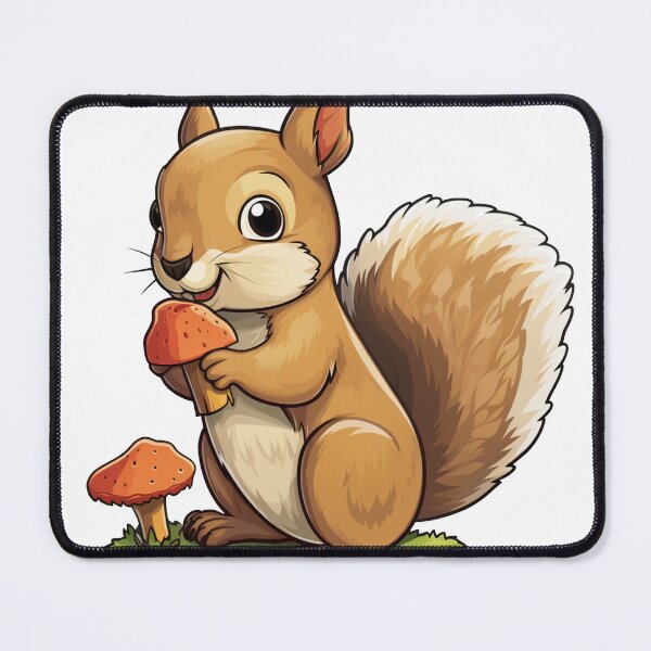 Item preview, Squirrel eating mushrooms designed and sold by Pop-Galore.