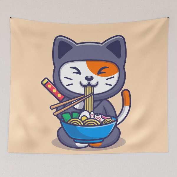 Item preview, Noodle Ninja Cat: Ramen Master! designed and sold by hjian8219.
