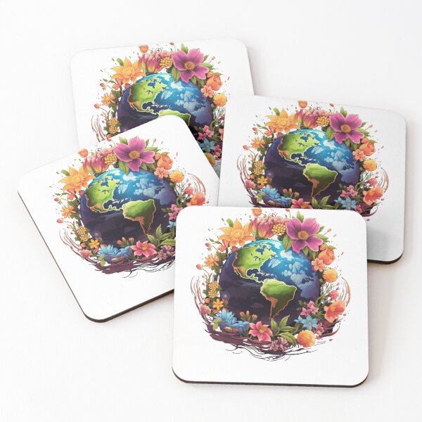 Artikelvorschau, Erde mit Blumen Mutter Natur entworfen und verkauft von ArtFromBeyond.