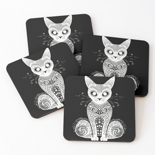 Item preview, Henna Tattoo Cat Design, Minimalistic Cat Design designed and sold by Rroliver.