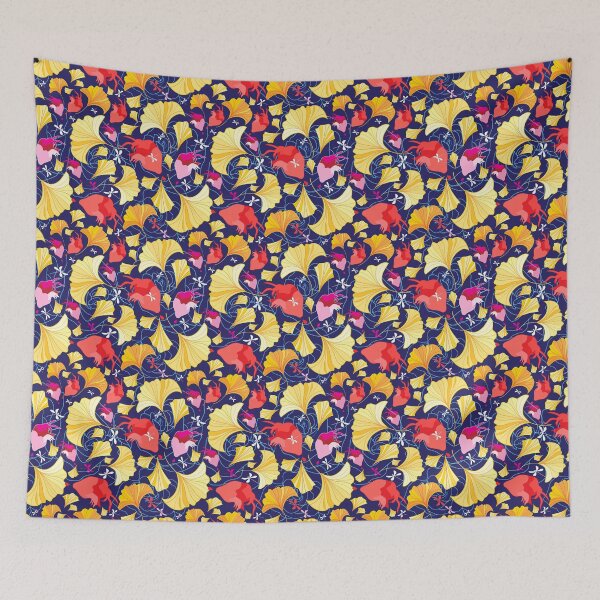 Item preview, Beautiful pattern of ginkgo leaves and hearts  designed and sold by Tanor.
