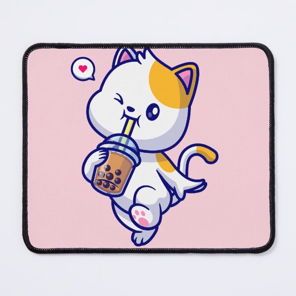 Item preview, Adorable Cat Enjoying Boba Milk Tea - A Whisker-licking Treat designed and sold by hjian8219.