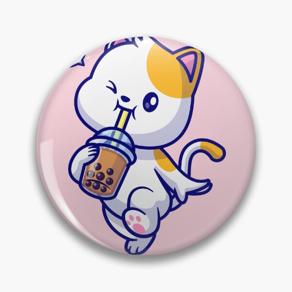Item preview, Adorable Cat Enjoying Boba Milk Tea - A Whisker-licking Treat designed and sold by hjian8219.