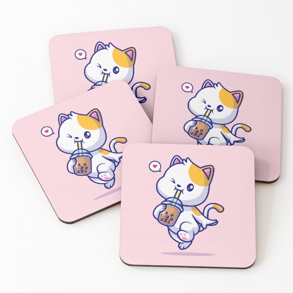 Item preview, Adorable Cat Enjoying Boba Milk Tea - A Whisker-licking Treat designed and sold by hjian8219.