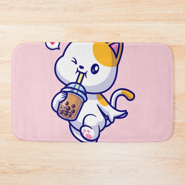 Item preview, Adorable Cat Enjoying Boba Milk Tea - A Whisker-licking Treat designed and sold by hjian8219.