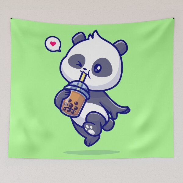 Item preview, Panda-licious Boba Adventure - Cute Panda Drinking Boba Milk Tea designed and sold by hjian8219.