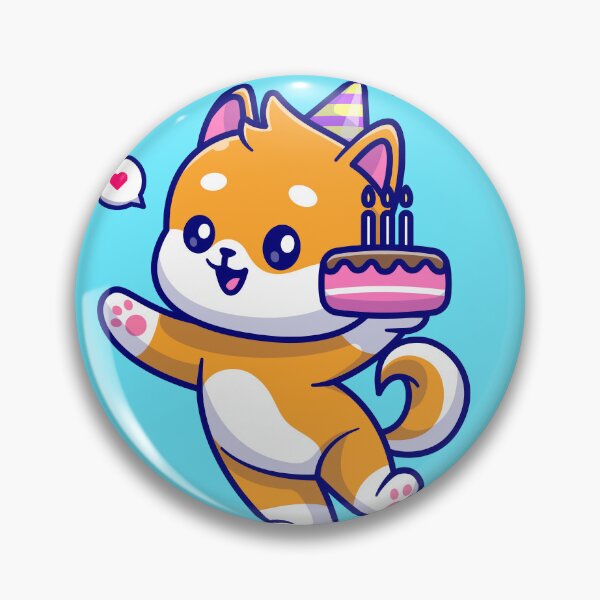Item preview, Happy Barkday! - Cute Shiba Inu Dog Holding Birthday Cake designed and sold by hjian8219.