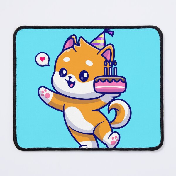 Item preview, Happy Barkday! - Cute Shiba Inu Dog Holding Birthday Cake designed and sold by hjian8219.