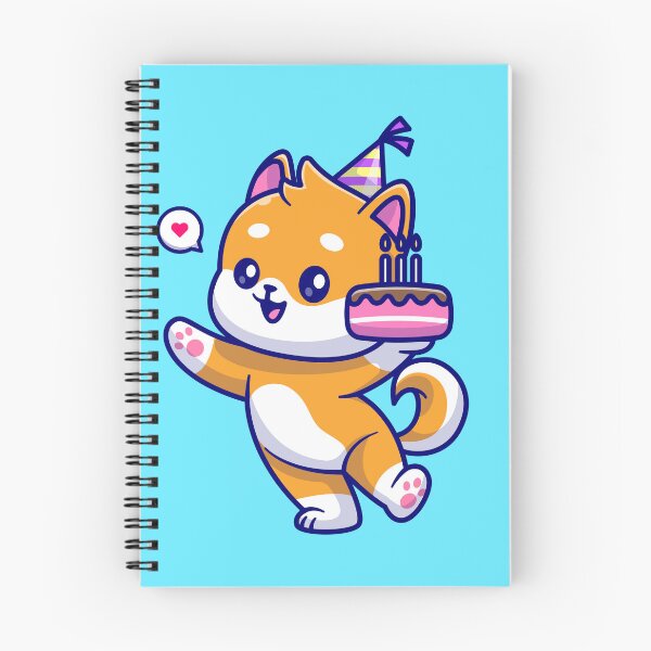 Item preview, Happy Barkday! - Cute Shiba Inu Dog Holding Birthday Cake designed and sold by hjian8219.