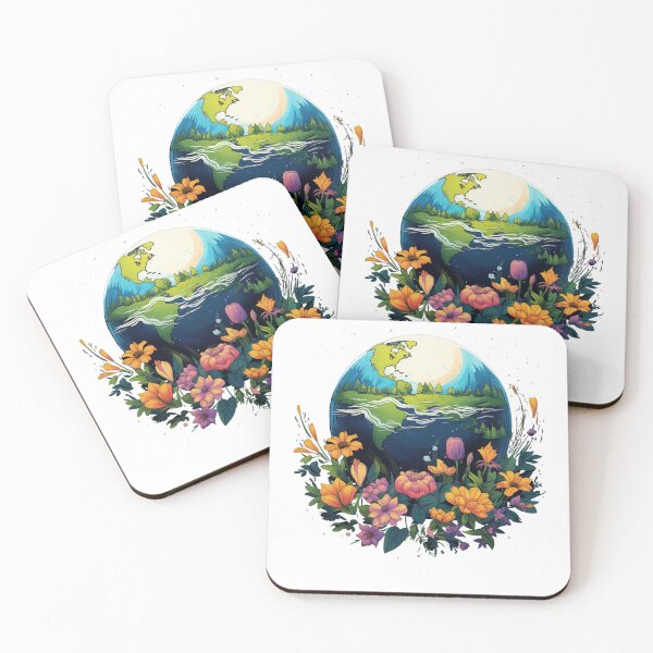 Item preview, Earth with Flowers Mother Nature designed and sold by ArtFromBeyond.