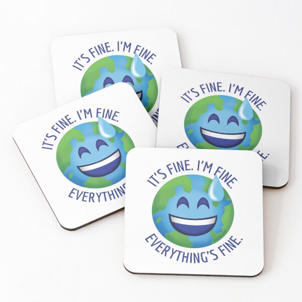 Item preview, It's Fine. I'm Fine. Everything's Fine. Nervous Earth Emoji designed and sold by Breanna Cooke.