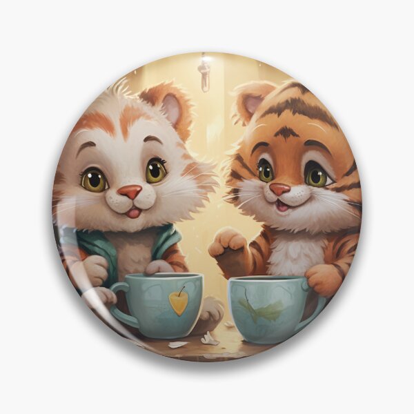 Item preview, Cute Tigers Drinking Tea designed and sold by WRabbitCreation.
