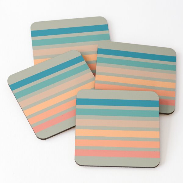 Item preview, Retro Surfer Stripe Multi-colored Bright Pastels on Beige Background designed and sold by BlueMoonBarn.