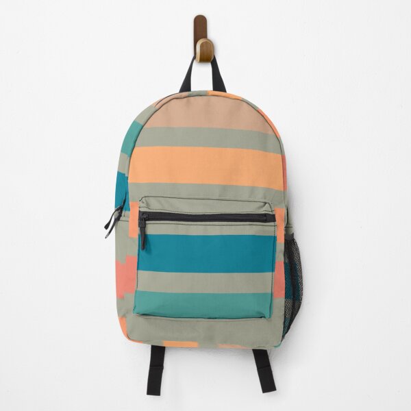 Item preview, Retro Surfer Stripe Multi-colored Bright Pastels on Beige Background designed and sold by BlueMoonBarn.